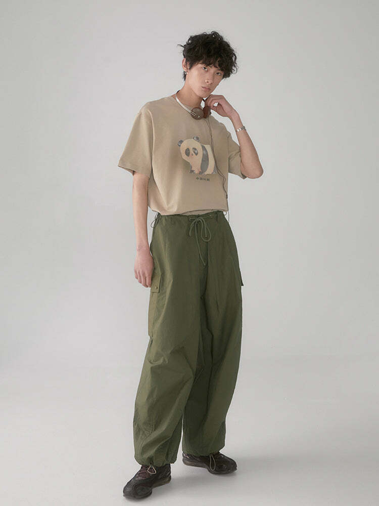 PHYS BOY 'Hello Panda' Tee - Y2K Summer Grunge, 90s Retro, Baby Tees, Y2K Club
