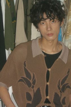 PHYSBOY Retro Leaf Crochet Button-Up - Y2K Summer, 90s Grunge, Pastel Goth, Y2K Party Outfit