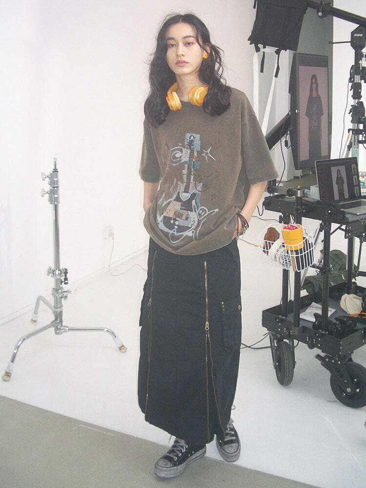 PHYSICALBOY 'Rock N Roll' Tee - Y2K Summer Grunge, 90s Retro, Gothic Y2K, Baby Te
