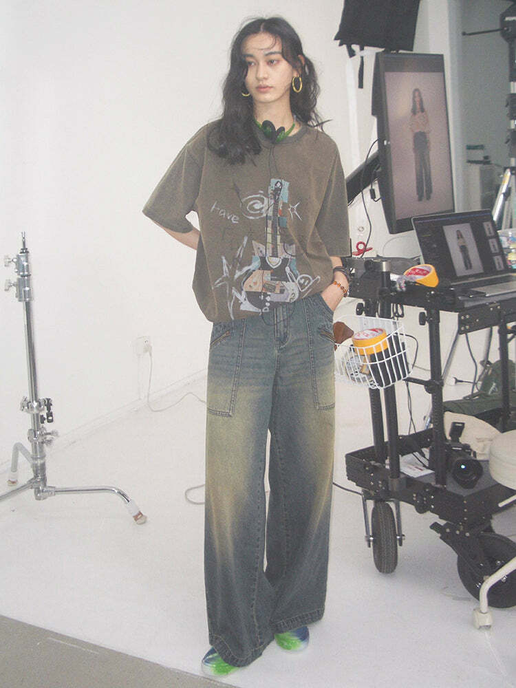 PHYSICALBOY 'Rock N Roll' Tee - Y2K Summer Grunge, 90s Retro, Gothic Y2K, Baby Te