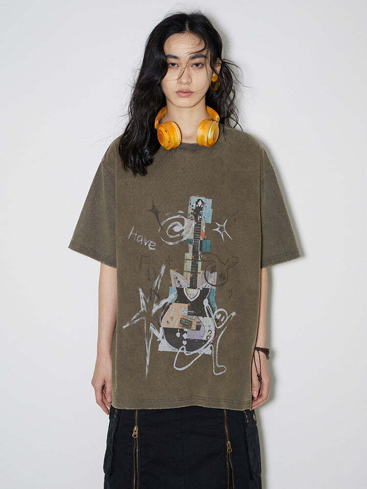 PHYSICALBOY 'Rock N Roll' Tee - Y2K Summer Grunge, 90s Retro, Gothic Y2K, Baby Te