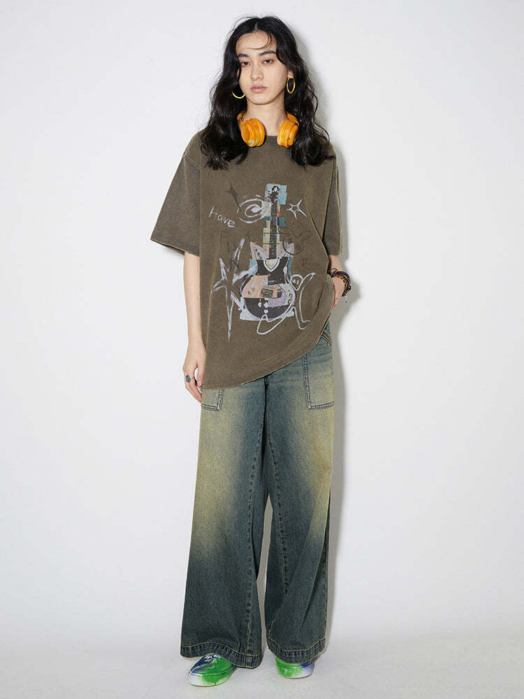 PHYSICALBOY 'Rock N Roll' Tee - Y2K Summer Grunge, 90s Retro, Gothic Y2K, Baby Te