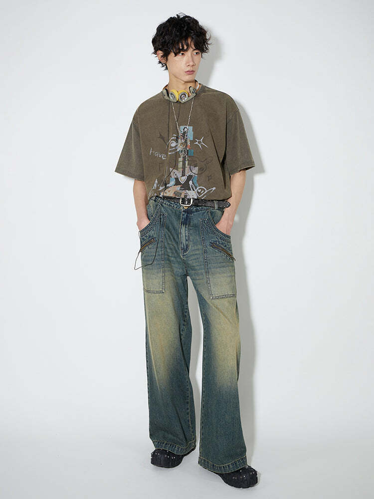 PHYSICALBOY 'Rock N Roll' Tee - Y2K Summer Grunge, 90s Retro, Gothic Y2K, Baby Te