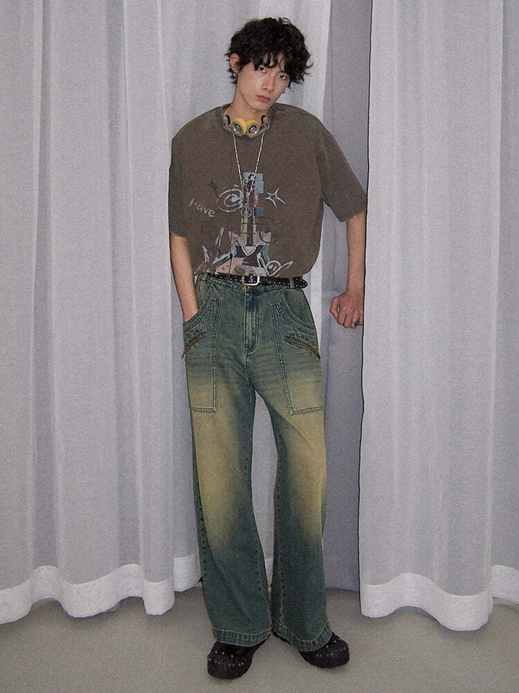 PHYSICALBOY 'Rock N Roll' Tee - Y2K Summer Grunge, 90s Retro, Gothic Y2K, Baby Te