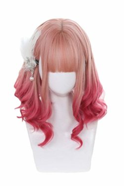 Pink Gradient Cosplay Wig - Y2K Summer, 90s Grunge, Retro Style, Pastel Goth, Y2K Party Outfits