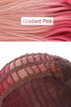Pink Gradient Cosplay Wig - Y2K Summer, 90s Grunge, Retro Style, Pastel Goth, Y2K Party Outfits