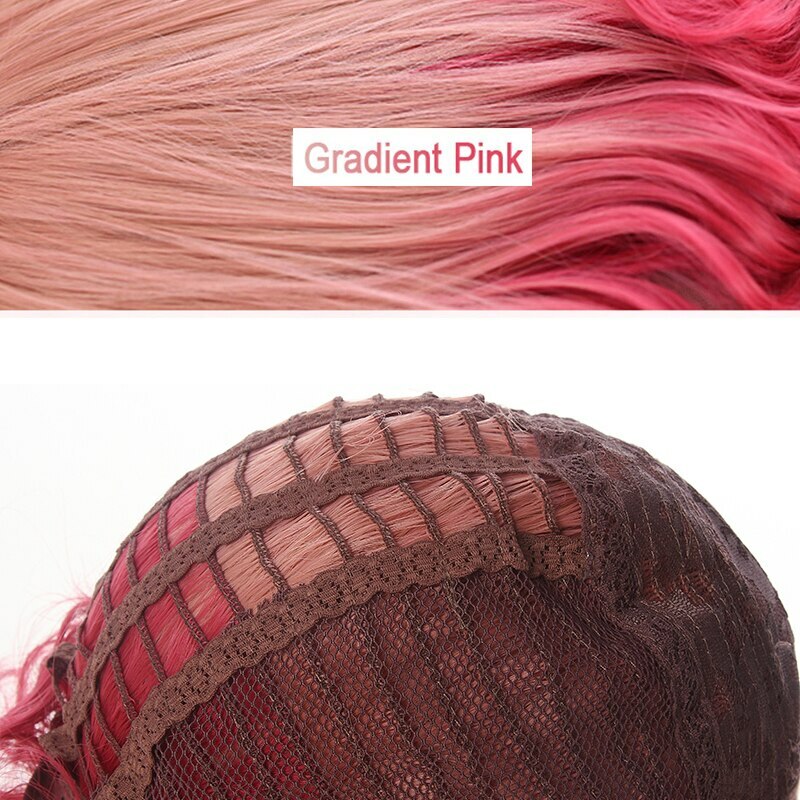 Pink Gradient Cosplay Wig - Y2K Summer, 90s Grunge, Retro Style, Pastel Goth, Y2K Party Outfits
