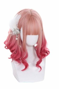 Pink Gradient Cosplay Wig - Y2K Summer, 90s Grunge, Retro Style, Pastel Goth, Y2K Party Outfits