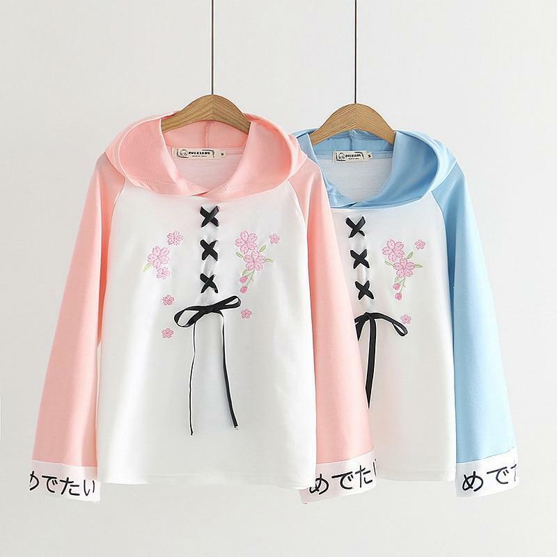 Pink Lace-Up Hoodie - Y2K Summer, 90s Grunge, Retro Style, Y2K Club & Party Outfits