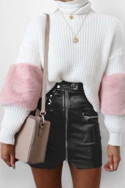 Pink Leather Mini Skirt - Y2K Summer, 90s Grunge, Retro Party, Pastel Goth, Y2K Club Outfit