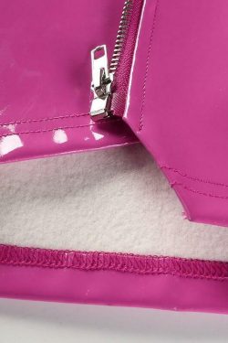 Pink Leather Mini Skirt - Y2K Summer, 90s Grunge, Retro Party, Pastel Goth, Y2K Club Outfit