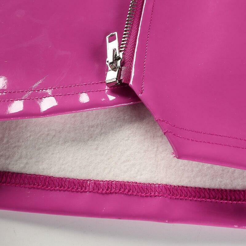 Pink Leather Mini Skirt - Y2K Summer, 90s Grunge, Retro Party, Pastel Goth, Y2K Club Outfit