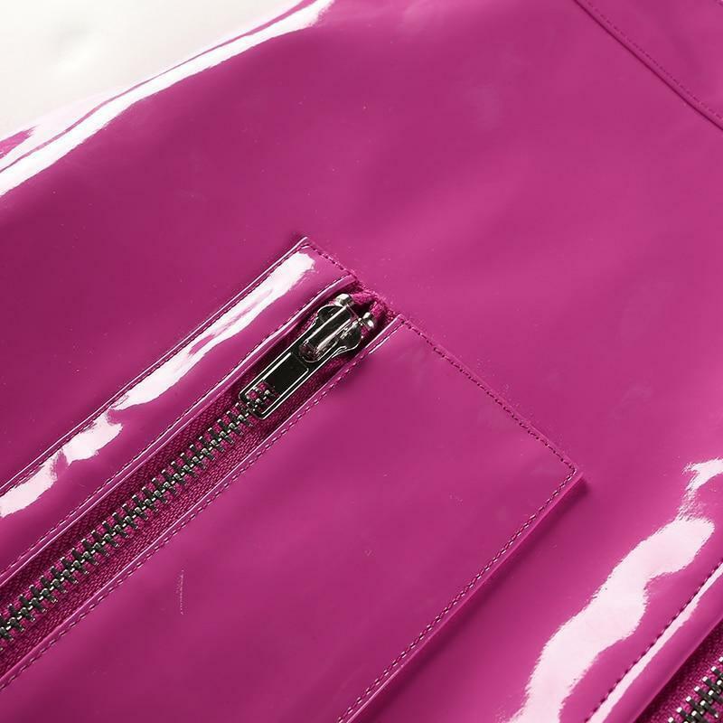 Pink Leather Mini Skirt - Y2K Summer, 90s Grunge, Retro Party, Pastel Goth, Y2K Club Outfit