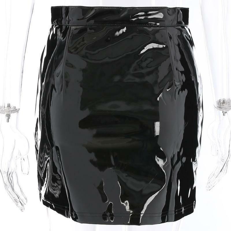 Pink Leather Mini Skirt - Y2K Summer, 90s Grunge, Retro Party, Pastel Goth, Y2K Club Outfit
