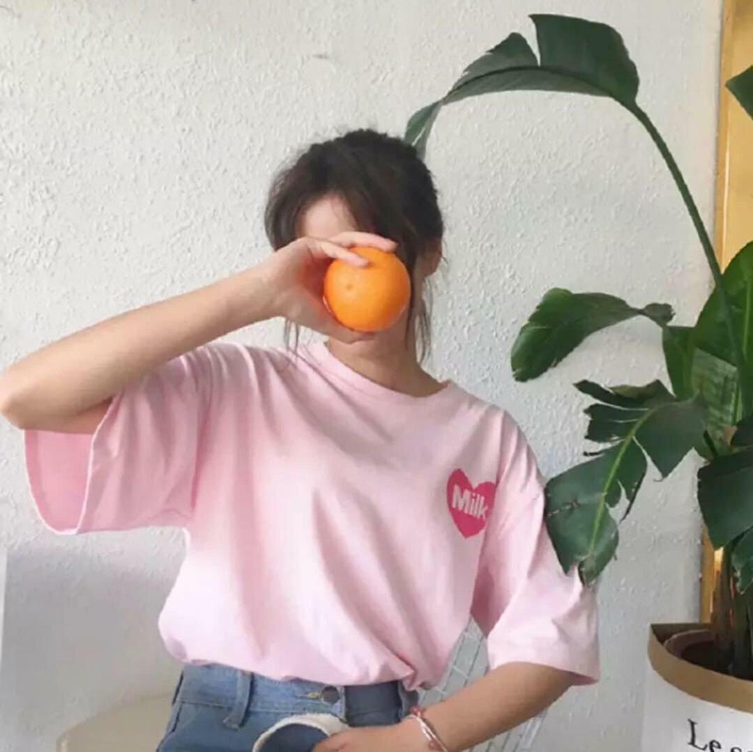 Pink Milk Loose T-Shirt - Y2K Summer Grunge, 90s Retro, Pastel Goth, Y2K Party Outfit