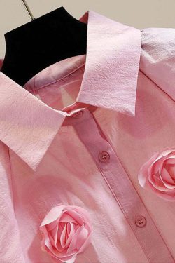 Pink Patchwork Tulle Blouse with Peter Pan Collar - Y2K Summer, 90s Fashion, Grunge Outfits