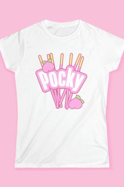 Pink Peach Pocky Girly T-Shirt - Y2K Summer, 90s Fashion, Grunge, Retro, Pastel Goth, Pop
