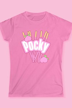 Pink Peach Pocky Girly T-Shirt - Y2K Summer, 90s Fashion, Grunge, Retro, Pastel Goth, Pop