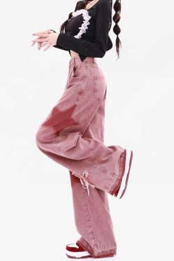 Pink Star Jeans - Y2K Summer & 90s Grunge Outfits, Retro Y2K Fashion, Baby Tees & Y2K