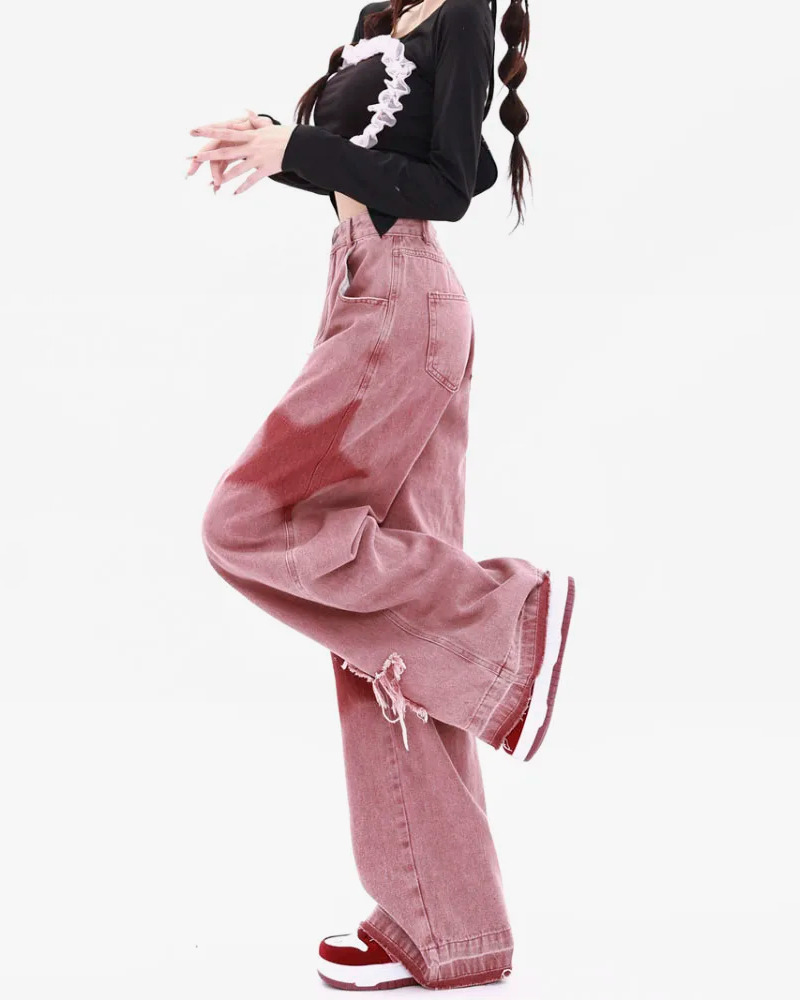 Pink Star Jeans - Y2K Summer & 90s Grunge Outfits, Retro Y2K Fashion, Baby Tees & Y2K