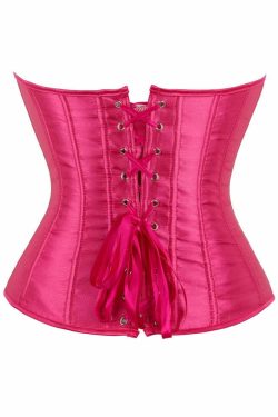Pink Strawberry Gothic Y2K Overbust Corset - Retro 90s Grunge Summer Party Outfit