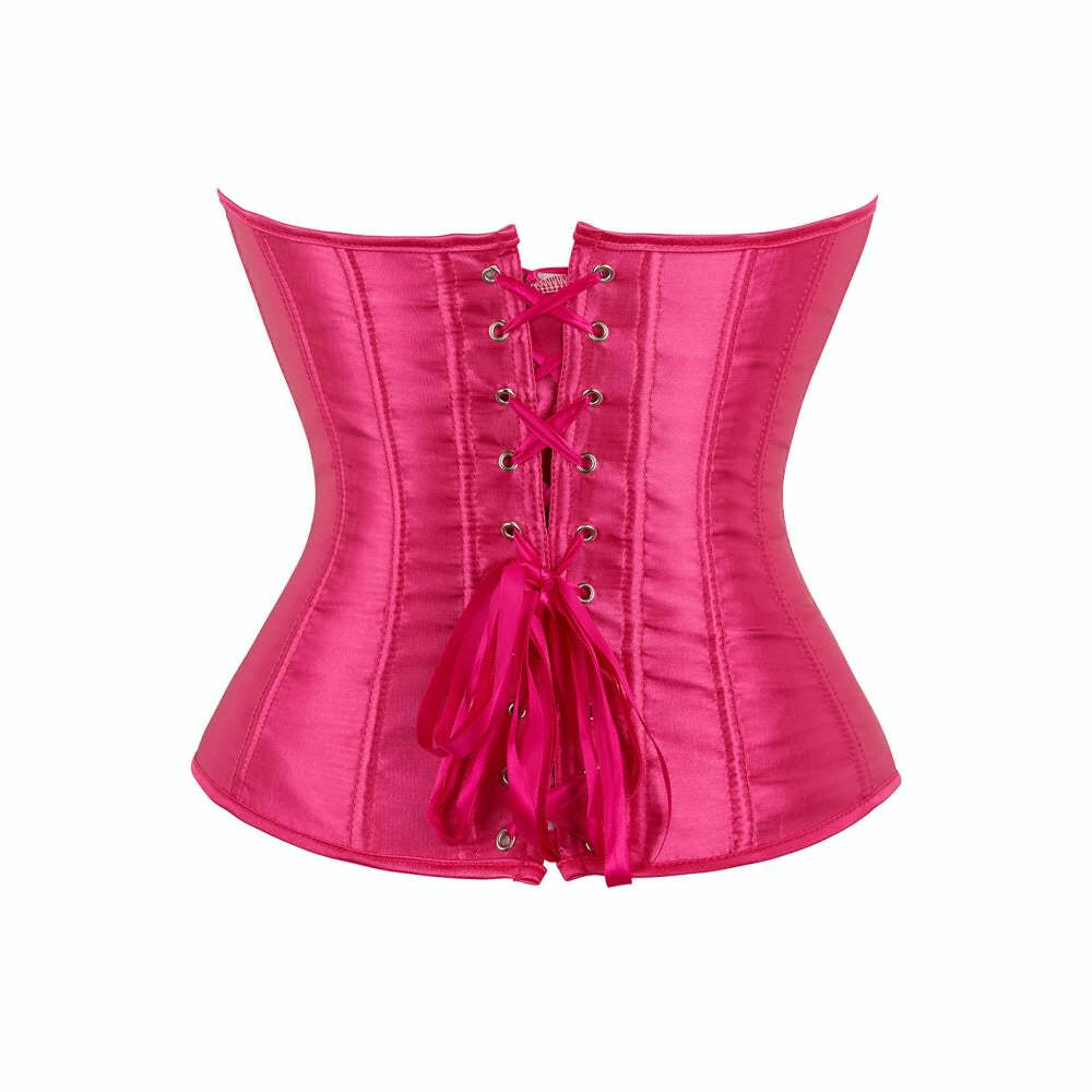 Pink Strawberry Gothic Y2K Overbust Corset - Retro 90s Grunge Summer Party Outfit