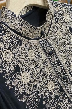 Plus Size Black Silk Embroidered Shirt - Y2K Grunge, 90s Fashion, Retro Summer Outfit