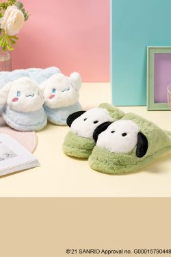 Pochacco Fluffy House Slippers - MINISO x SANRIO | Y2K & 90s Fashion, Grunge, Retro, Past