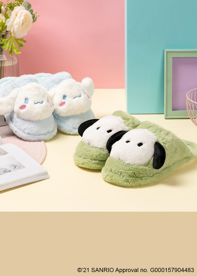 Pochacco Fluffy House Slippers - MINISO x SANRIO | Y2K & 90s Fashion, Grunge, Retro, Past