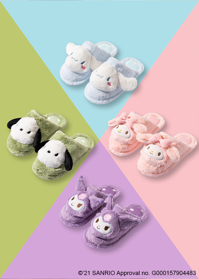 Pochacco Fluffy House Slippers - MINISO x SANRIO | Y2K & 90s Fashion, Grunge, Retro, Past