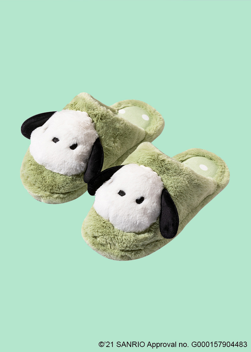 Pochacco Fluffy House Slippers - MINISO x SANRIO | Y2K & 90s Fashion, Grunge, Retro, Past