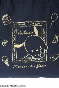 Pochacco x Maison de FLEUR SANRIO Ribbon Tote Bag - Y2K Grunge 90s Retro Gingham Inner