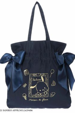 Pochacco x Maison de FLEUR SANRIO Ribbon Tote Bag - Y2K Grunge 90s Retro Gingham Inner