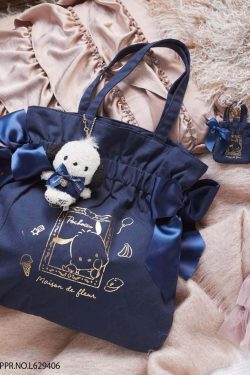 Pochacco x Maison de FLEUR SANRIO Ribbon Tote Bag - Y2K Grunge 90s Retro Gingham Inner