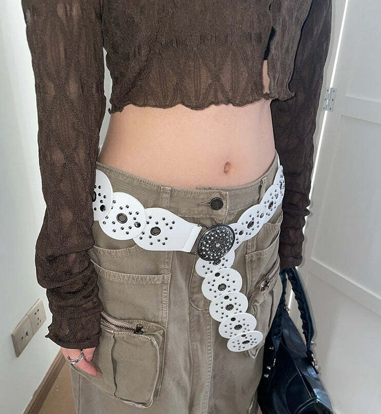 Polina Retro Belt - Y2K Summer Grunge 90s Fashion, Y2K Club Outfits, Y2K Popstar Style