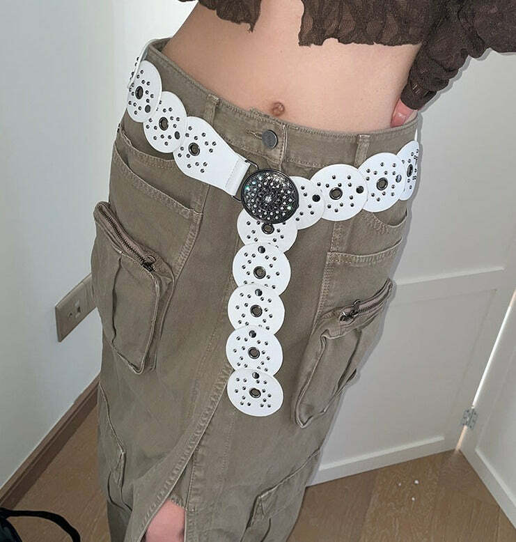 Polina Retro Belt - Y2K Summer Grunge 90s Fashion, Y2K Club Outfits, Y2K Popstar Style