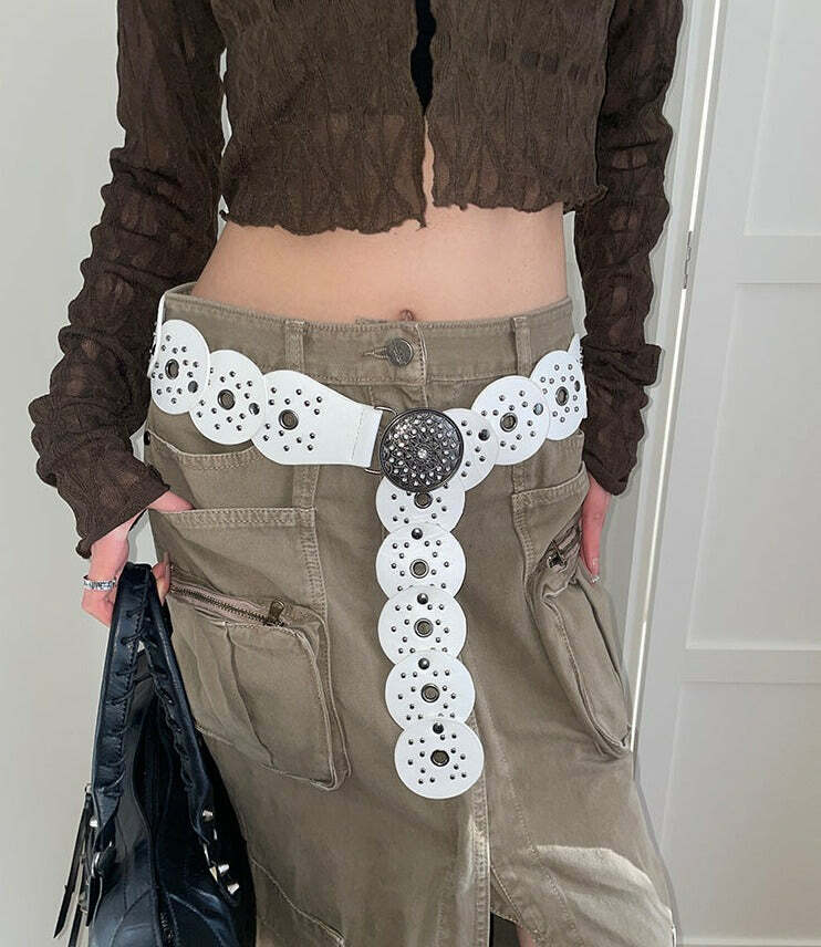 Polina Retro Belt - Y2K Summer Grunge 90s Fashion, Y2K Club Outfits, Y2K Popstar Style
