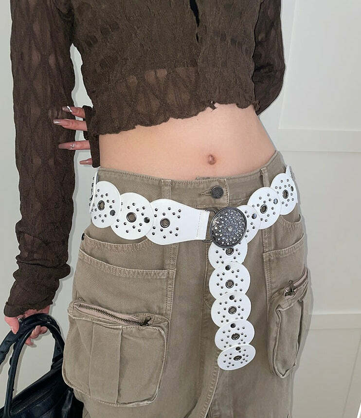 Polina Retro Belt - Y2K Summer Grunge 90s Fashion, Y2K Club Outfits, Y2K Popstar Style