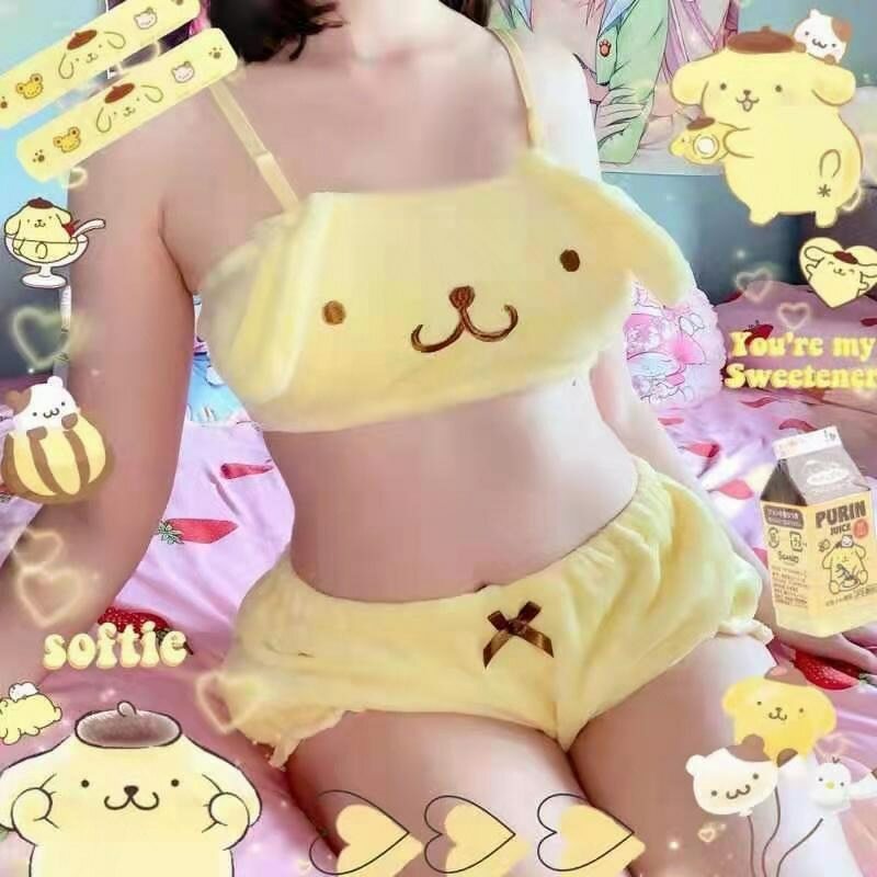 PomPomPurin Y2K Lingerie Set - Retro 90s Grunge, Summer Outfits, and Pastel Goth Fashion