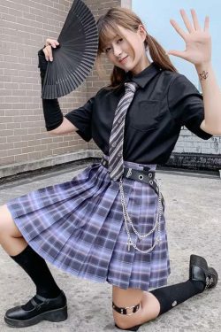 Preppa Pleated Kawaii Skirt - Y2K Summer, 90s Grunge, Retro, Pastel Goth, Y2K Party