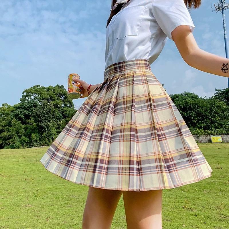 Preppa Pleated Kawaii Skirt - Y2K Summer, 90s Grunge, Retro, Pastel Goth, Y2K Party