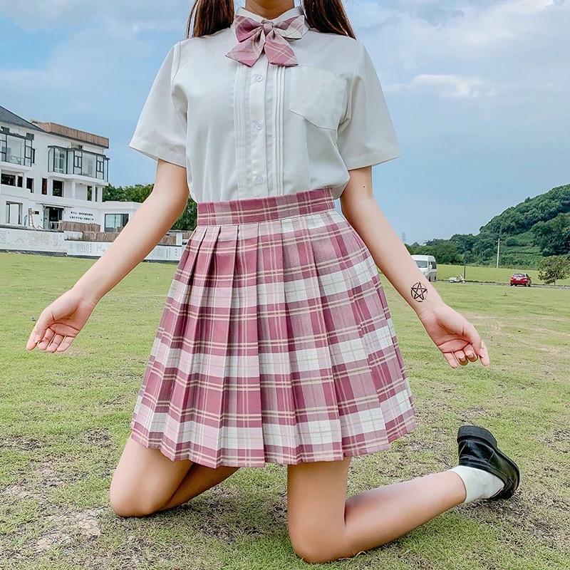 Preppa Pleated Kawaii Skirt - Y2K Summer, 90s Grunge, Retro, Pastel Goth, Y2K Party