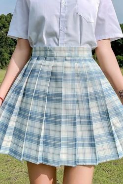 Preppa Pleated Kawaii Skirt - Y2K Summer, 90s Grunge, Retro, Pastel Goth, Y2K Party