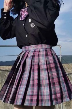 Preppa Pleated Kawaii Skirt - Y2K Summer, 90s Grunge, Retro, Pastel Goth, Y2K Party