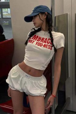 Prestyn Casual Shorts - Y2K Summer Grunge Outfit, 90s Fashion, Retro Style, Y2K Club & Party Look
