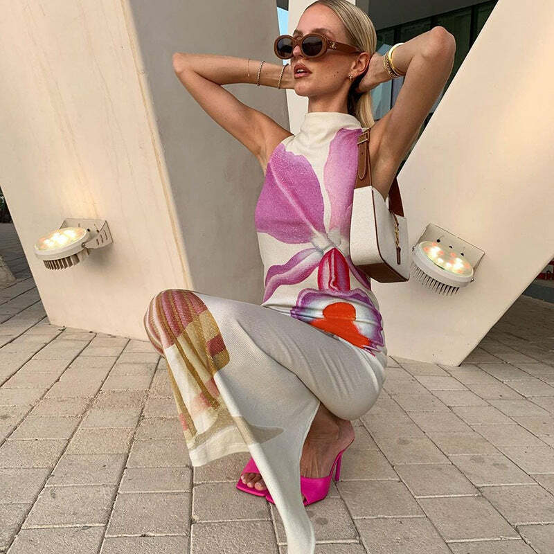 Promyse Printed Maxi Dress - Y2K Summer, 90s Grunge, Retro Style, Y2K Party & Club Outfits