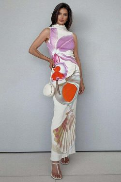 Promyse Printed Maxi Dress - Y2K Summer, 90s Grunge, Retro Style, Y2K Party & Club Outfits