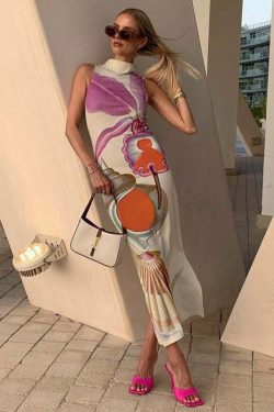 Promyse Printed Maxi Dress - Y2K Summer, 90s Grunge, Retro Style, Y2K Party & Club Outfits