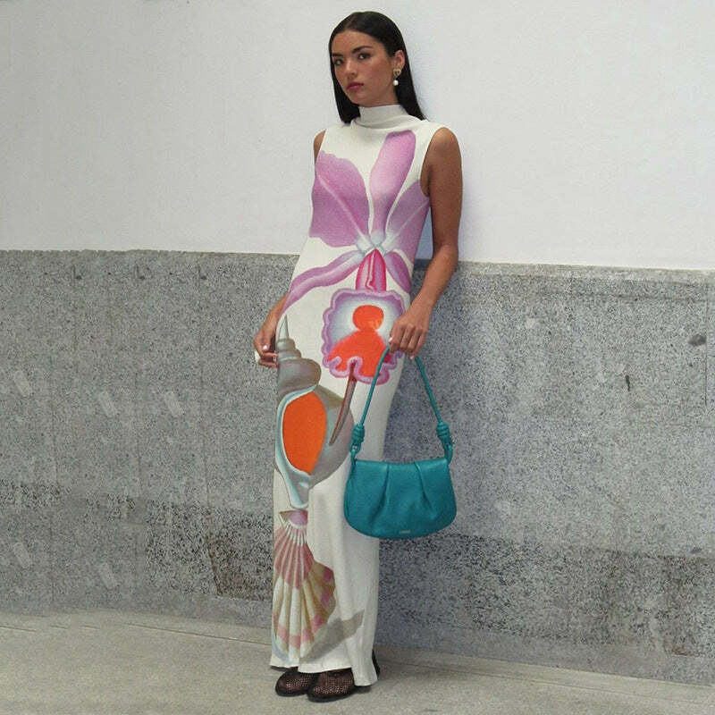 Promyse Printed Maxi Dress - Y2K Summer, 90s Grunge, Retro Style, Y2K Party & Club Outfits