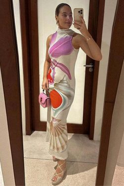Promyse Printed Maxi Dress - Y2K Summer, 90s Grunge, Retro Style, Y2K Party & Club Outfits